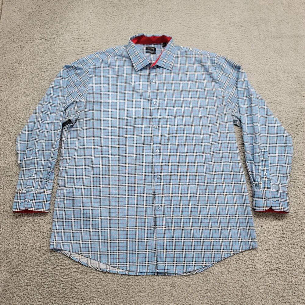 Buffalo David Bitton Shirt Mens XL 17-17.5 Plaid Slim Stretch Button Up Classic